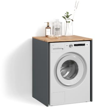 Livinity Mobiletto per lavatrice Paolina Antracite/Rovere dorato 68x88.2 cm