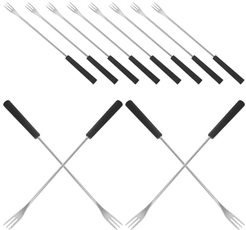 VANZACK 12 piezas Tenedores Fondue de Chocolate de Mango Acero Inoxidable para Frutas Bbq Herramientas Repostería Pastelería Pinchos Fondue