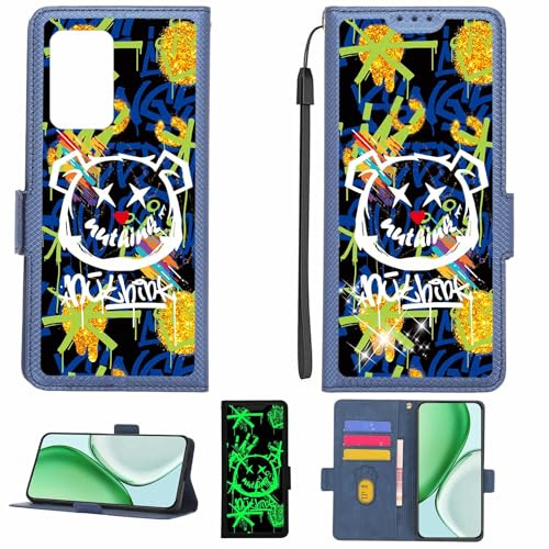 Aroepurt fodral kompatibelt med Cricket U655AC telefonfodral flipskydd [med härdat glas skärmskydd] [RFID-blockering] [Guldglitter + lysande] LPT-TYX