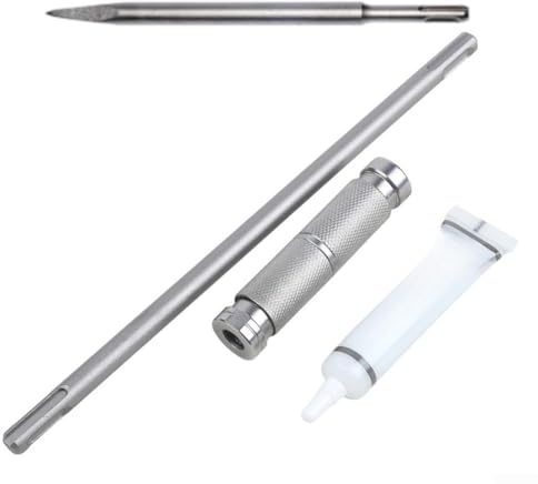Puupaa Varilla de extensión para taladro de martillo giratorio SDS Plus, adaptador de liberación rápida de 26 cm con vástago redondo de doble cabeza, compatible con brocas de mampostería