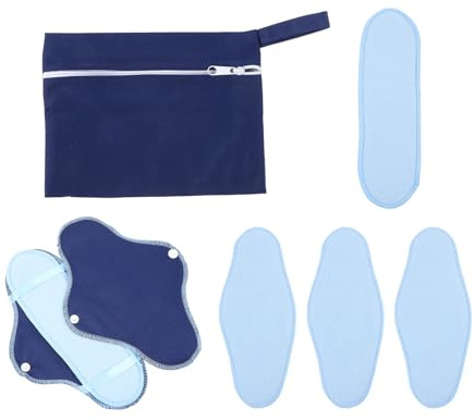 VOSAREA Juego de 8 Compresas Lavables de Vellón Polar para Cuidado Femenino, Toallas Menstruales Reutilizables, Absorbentes y Resistentes al Agua, Uso Diario y Postparto