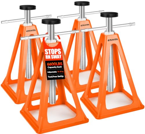 EZUVITA Aluminium stödbockar, set om 4 för husvagnar, 28–43 cm orange