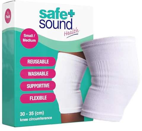 Safe + Sound Knee Support Medium | Small knee support eases pain and swelling without restricting movement. Washable, reusable, post-injury or preventative use.