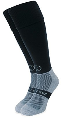 WackySox - Black Knee Length Sports Socks for Men and Women, Ideal for Rugby, Running, Hockey, Football Tours