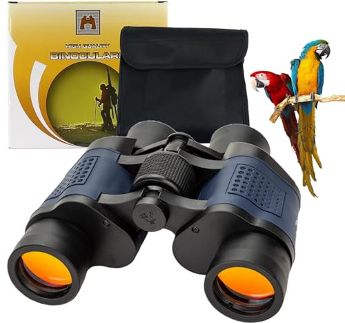 HQILRRA Jumelles 60X60, Jumelles Haute Puissance, Télescope Puissant avec BAK4, Perspective de Vision Nocturne pour l’Observation des Oiseaux Adultes, Voyages en Plein air, Chasse