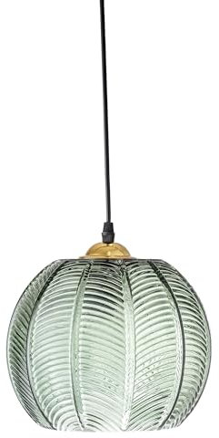 Bloomingville Hängeleuchte Adar, Farbe Grün, aus Glas, D22xH20 cm, 40 W, Kabellänge 250 cm, Größe Leuchtmittel E27, Lampe 30706089