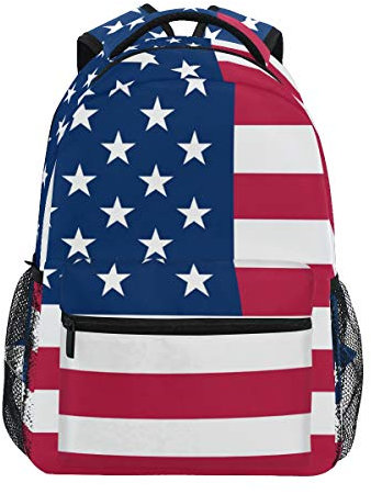 Nander Backpack Travel American Flag School Bookbags Shoulder Laptop Daypack College Bag for Womens Mens Boys Girls