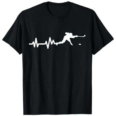 Regali per gli sport invernali e l'hockey Hockey Player Heartbeat Ice Hockey Maglietta