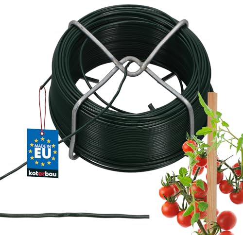 KOTARBAU® Gartendraht Ø 1,6 mm 50m PVC beschichtet Blumendraht Bindedraht Pflanzendraht Basteldraht Wickeldraht Modellierdraht Baumanbinder Grün