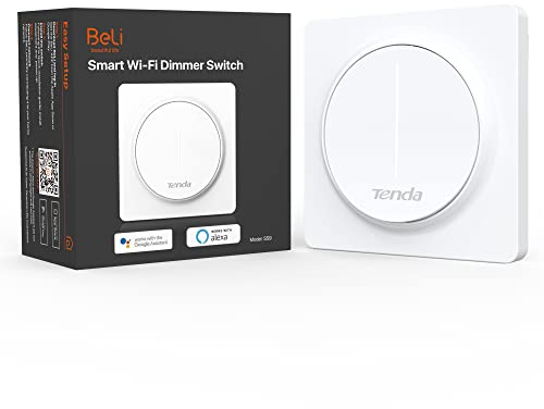 Tenda SS9 Smart Dimmer Lichtschalter- Intelligenter WLAN Lichtschalter mit Touch Panel and Timer, APP/Voice Control, kompatible mit Alexa and Google, Wandschalter, einpolig, benötigt Neutralleiter