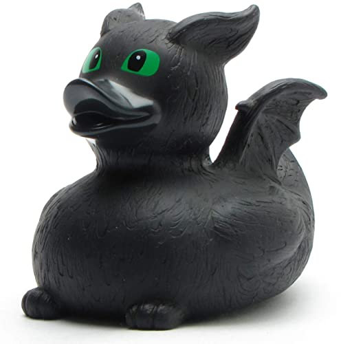 Badeente Drachen I Quietscheentchen I L: 9 cm I inkl. Badeenten-Schlüsselanhänger im Set Mehrfarbig