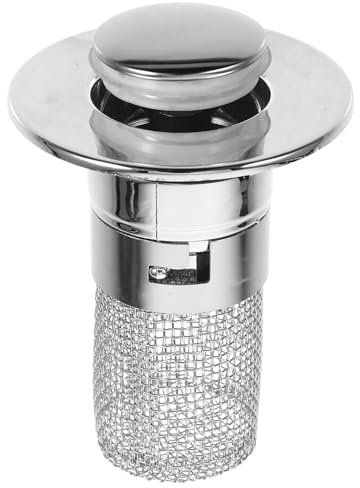 MAGICLULU Waschbecken Abtropfgestell Waschbecken-Ablaufgarnitur Waschbeckenstöpsel aus Metall Badewannenstöpselfilter Kompression Stecker Kanaldeckel Ablassschraube Springender Kern Abs