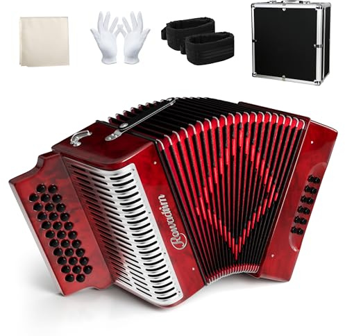 Accordion,31 Key 12 Bass G/C/F for Adult Beginners Performers Teachers(red)