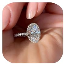 ZDIFDIC 3CT 925 Sterling Silver Engagement Rings Oval Cut Solitaire Cubic Zirconia CZ Wedding Promise Rings for Her Classic Simulated Diamond Bands for Women Size 6-10(6#), KE-TY22-BJ06