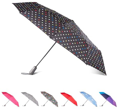 Totes Auto Open/Close Windproof Ultimate Compact Umbrella with UV and Water Repellent Protection