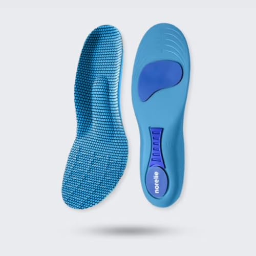 Norelie Comfy Sole Orthotic Insoles for Bunions, Arch Support for Plantar Fasciitis, Flat Feet, Overpronation & Heel Pain, Shock-Absorbing Insoles for Men & Women (Small)