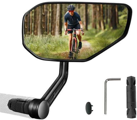 Homieway Cykelspegel, cykelbackspegel för elcykel, reptålig glaslins, cykelspegel, stor cykelbackspegel för styre, höger (14–20 mm)