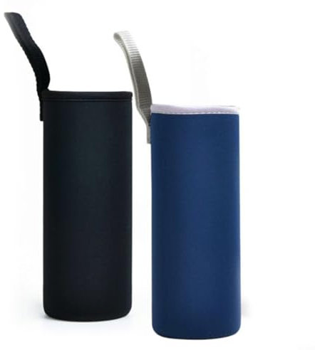 Juego de 2 fundas aislantes para botellas de agua de 550 ml a 1500 ml, para deportes, camping, senderismo, aislante, funda protectora (550 ml, gris)