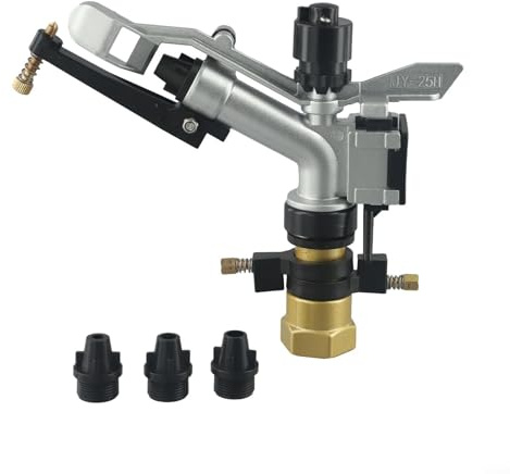 Irrigatore di irrigazione agricola, testa di irrigazione agricola con corpo in alluminio, facile da usare per irrigatori di irrigazione regolabili a 360 gradi per agricoltura agricola con kit ugello