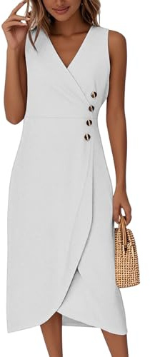 Générique Robe Longue Femme Ete Chic Et Elegant Été De Soiree Cocktail Robes Portefeuille Asymétrique Imprimé sans Manches Sexy Dress Pas Cher pour De Bal Mariage Noces De Fête