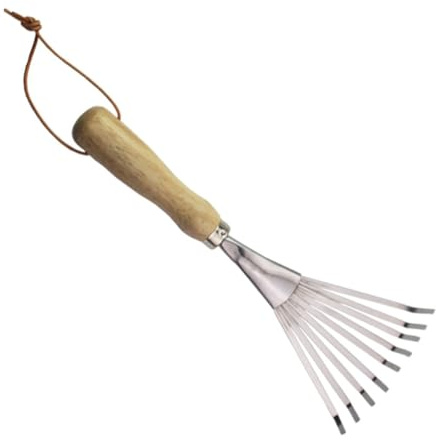 SUPVOX Rastrello da Piccolo Denti in Inossidabile con Ergonomico Strumento Manuale Leggero per Zappatura e Piante per Giardinaggio e Pulizia Foglie