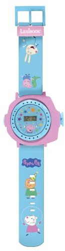 Lexibook, Peppa Wutz, Verstellbare Armbanduhr mit Projektionen, Projektion von 20 Peppa Wutz-Bildern, Digitaler Bildschirm, für Kinder, DMW050PPLXB