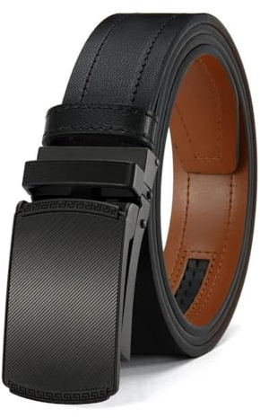OWEIEYEU Herrmode affärer vardagsbälte fyrkantigt metallspänne PU-läder spärrbälten för jeansbyxor, 679xwfl-bk, 115 cm