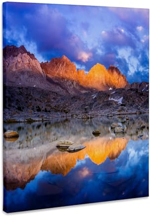 3dRose Sunset over the Palisades in Dusy Basin, Kings Canyon National Park Museum Grade Canvas Wrap 8x10