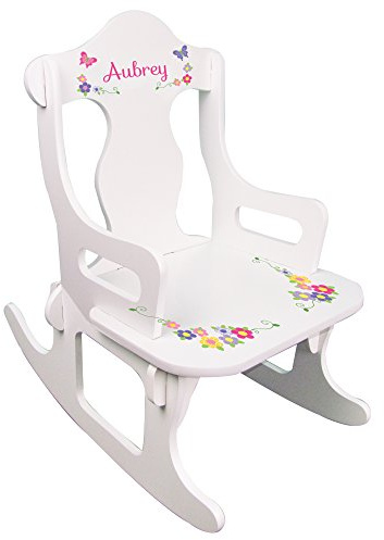 My Bambino Personalized Wooden Rocking Chair for Kids | Child's Puzzle Rocking Chair (Butterfly) | Custom Name Toddler Chair | Baby Shower & Birthday Gift