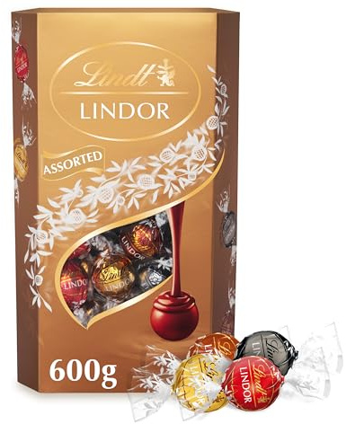 Lindt Lindor Assorted Chocolate Truffles – 600g Box (Approx. 48 Balls) – Smooth Filling – Mothers Day, Easter, Gift, Birthday, Congratulations, Sharing Treat