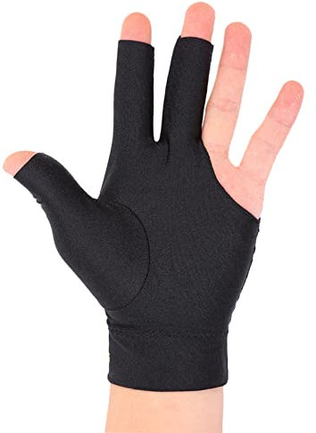 Alomejor Professionelle Snooker Billardhandschuhe Poolhandschuhe f¨¹r Linke Hand mit DREI Finger ?ffnung Spandex-Design Qualit?t Pool Handschuhe