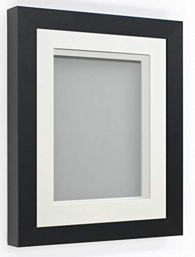 Frame Company Rickman Box 3D Photo Frame, Wood, Black with Off-White Mount, A2 for Image Size A3