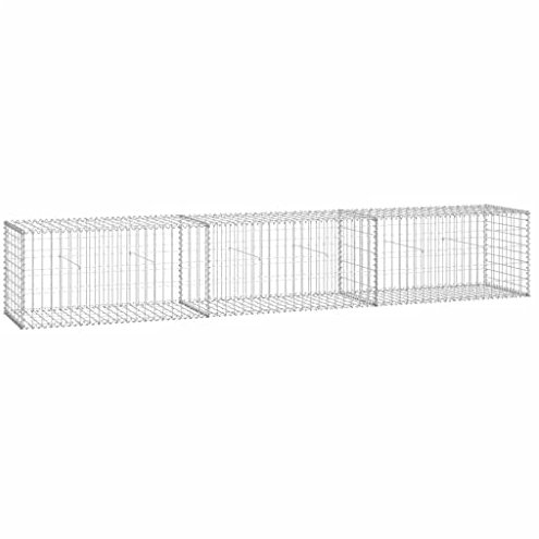 Mur en gabion avec couvercles Acier galvanisé 300 x 50 x 50 cm
