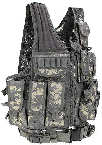 Lejie Taktisk herrväst militär taktisk armé polyester väst för utomhus camping jakt fiske vandring airsoft krigsspel