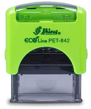 Stempel Shiny ECOline PET-842 mit eigenem Text und Logo personalisieren - 15 x 37 mm, bis zu 3 Zeilen - Stempel aus recycelten Kunststoffen