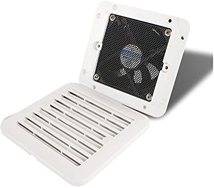 yaoqijie 12V 8W Blanco Frigorífico Ventilación con Ajuste de Ventilador for RV Trailer Caravan Air Air Silencio DE AUTOMÁTICO Accesorios AUTOMÓVILES AUTOMOCIDOS Camper DE Estilo DE Coche Lasting