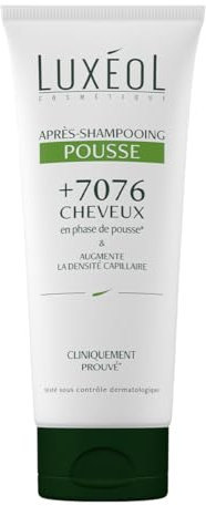 LUXÉOL - Après-Shampooing Pousse - Force & Densité - Hydratatation, Douceur & Brillance - Soin Cheveux - 98% d'Ingrédients d'Origine Naturelle - Fabriqué en France - 200ml