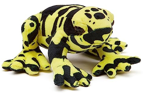 Zappi Co 100% riciclati peluche Rana Dardo Velenoso Giallo/Nero (15cm larghezza) - Morbido e coccolone, raccolta di animali ecocompatibili per il primo neonato