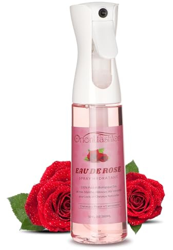 Eau De Rose Cheveux 300ml/10oz, Eau De Rose Bio Locks Moisturizer Hydrating Rose Water Spray Rosewater Scalp for Dreadlocks, Visage, Corps, Cheveux