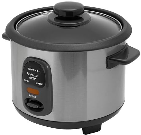 Grunkel - Arrocera eléctrica y Vaporera RC- 1L Funciona para Cocinar arroz, Olla 01L Antiadherente extraíble incluye Tapa y Cuchara. 400 W