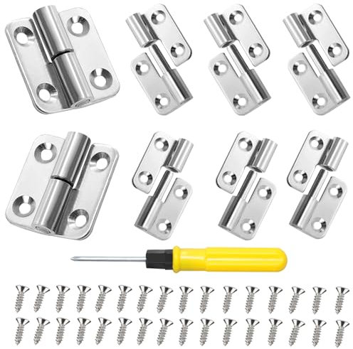 8 Piezas Bisagras Extraíbles Acero Inoxidable 304, 37×33×2 mm Bisagras Pequeñas, Bisagras para Puertas y Muebles con Tornillos y Destornillador