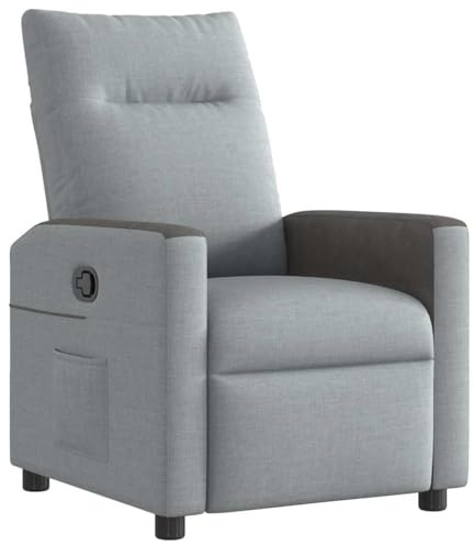 vidaXL Reclinerfåtölj ljusgrå tyg