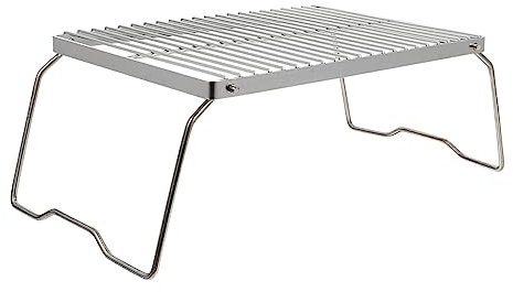 Milisten Support De Barbecue Portable en Acier Inoxydable Pliable Et Portable Idéal pour Le Camping La Plage Ou Les Fêtes