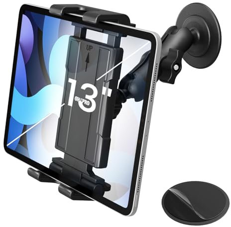 OHLPRO Tablet Wandhalterung, ipad Halterung Wand mit Klebebasis 360° Drehbar Tablet Halter Kein Bohrer Handy Wandhalterung für 5-13'' iPad Galaxy Tab eReader Smartphone Universal Auto Windschutzsche