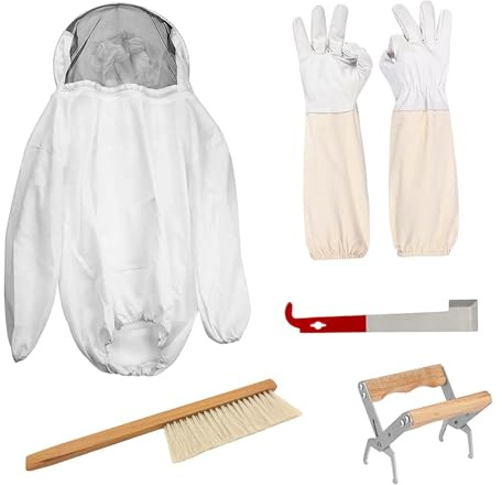 Sharplace Chaqueta de Apicultor, Traje de Apicultor con Guantes, de protección Premium para Principiantes