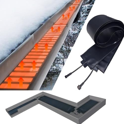 Outdoor Electric Roof Gutter Heater, Snow Melting Mat System, 12cm Wide Heating Pad for Ice Dams, Industrial Snow Melting Solution for Roofs, Gutters, Steps