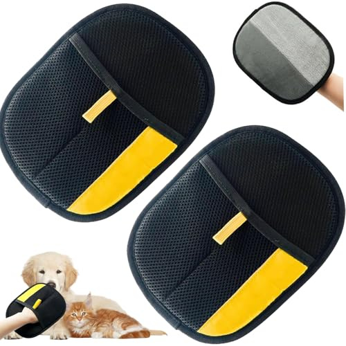 ELYCO Guanto Rimuovi Peli Animali, Pet Hair Remover Elettrostatico, Guanto Peli Gatto Cane per Vestiti, Divani, Tappeti, Riutilizzabile e Lavabile, 2 Pcs