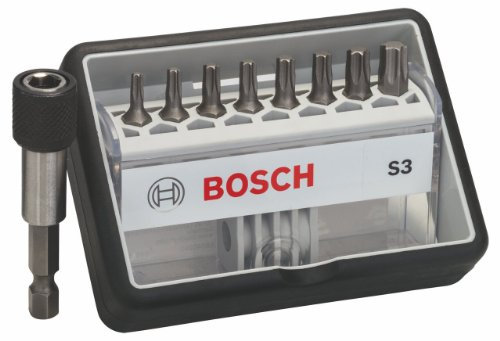 Bosch 2 607 002 562 - Set de 8+1 puntas de atornillar Robust Line, S extraduras - 25 mm, 8+1tlg. (pack de 9)