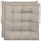 Brandsseller 2er Set Stuhlkissen 40x40x5 cm Sitzkissen Polster Stuhlauflage mit Haltebändern Dekokissen für Indoor Outdoor gesteppt - Taupe