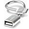 subtel® USB OTG Kabel für Huawei P50, P40, P30, P20, Pro, Lite, Mate 50, 40, 30 Handy On The Go Adapter USB C Type C Stecker auf USB A Buchse, Host Anschluss Adapterkabel Aluminium Silber